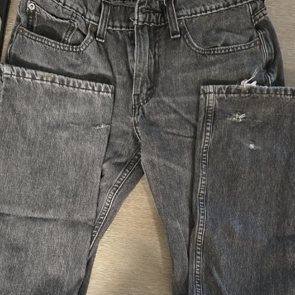 Levi's Black Relaxed Jeans with Distressed Details